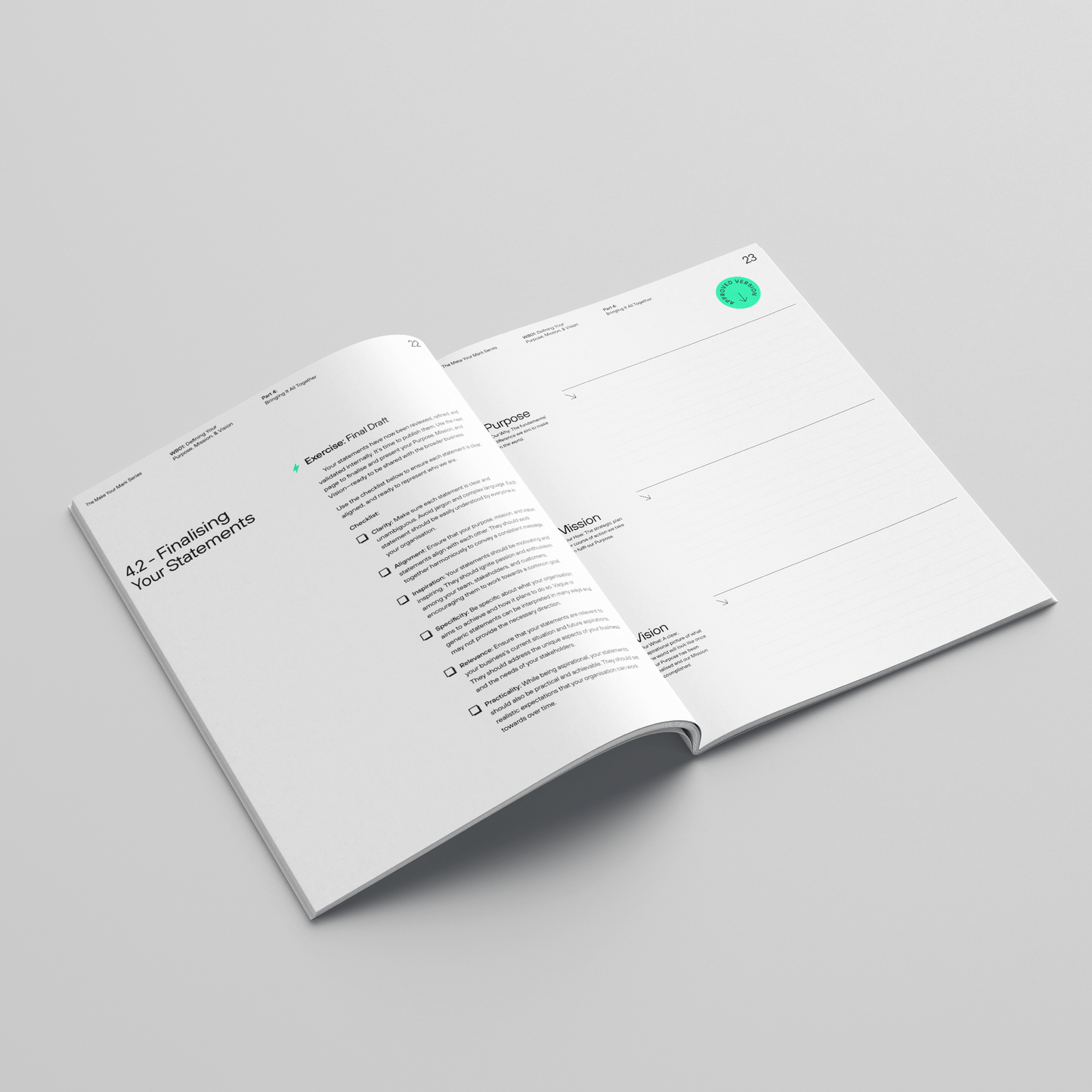 Workbook 1: Purpose, Mission & Vision