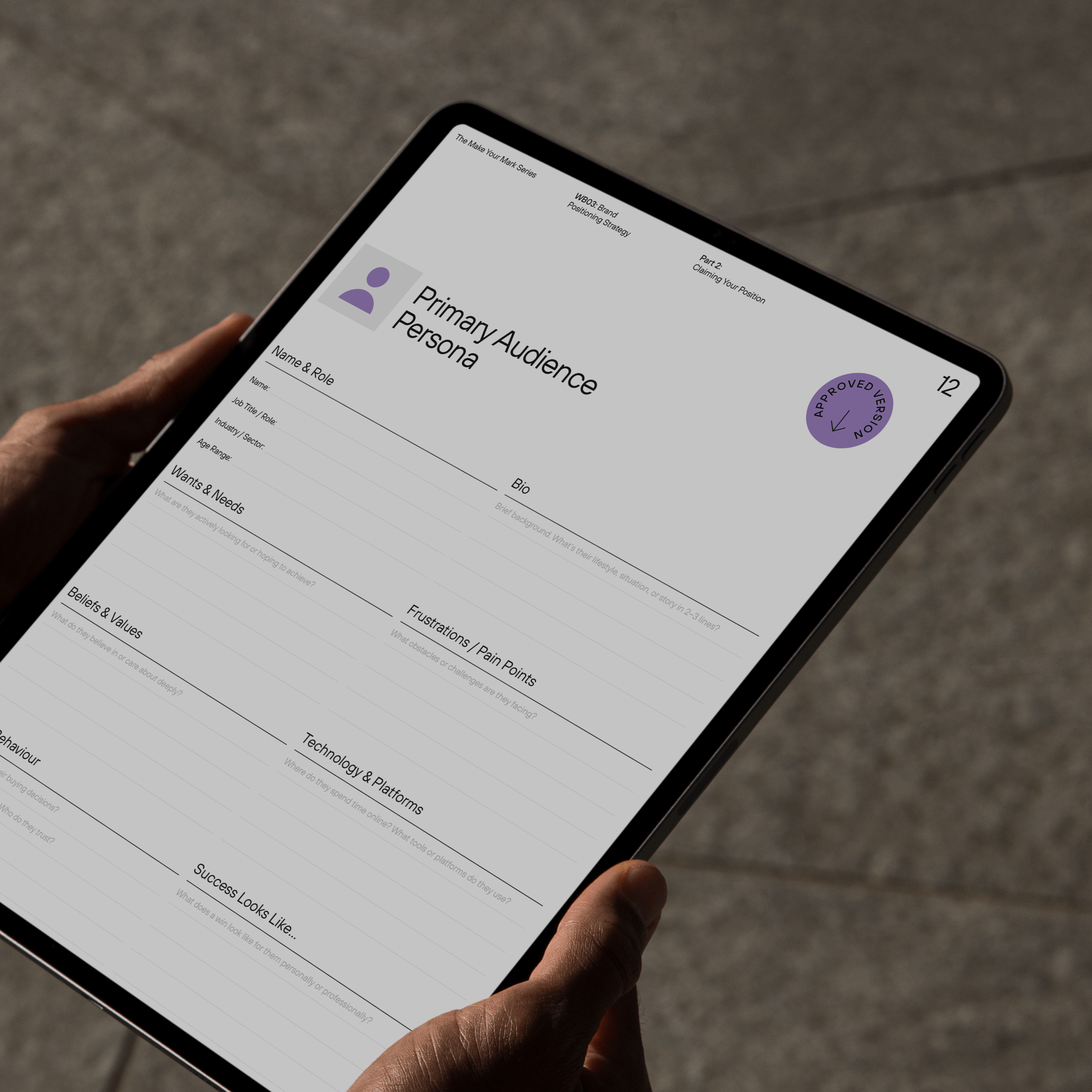 Workbook 3: Brand Positioning Strategy